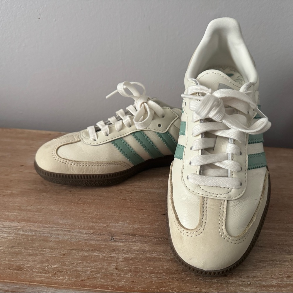 Adidas Cloud White Hazy Green Samba Sneakers